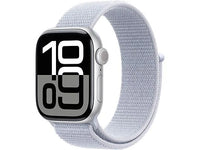 Apple Watch Series 10 (2024), GPS, 42 mm, Gesto de doble toque, Caja de aluminio plata, Correa Loop deportiva Azul nube