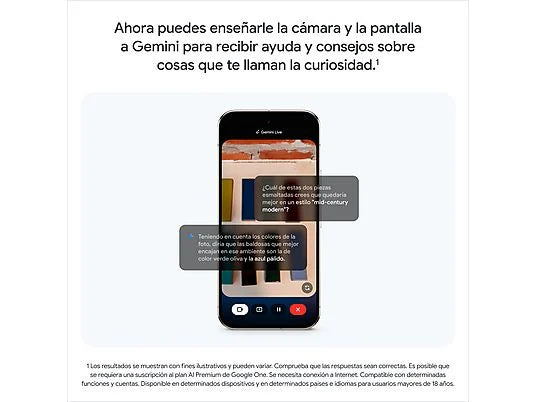 Móvil - Google Pixel 9a, Obsidiana, 128 GB, 8 GB RAM, 6.3 Actua pOLED, Google Tensor G4, 5100 mAh, Gemini integrado, Android 15