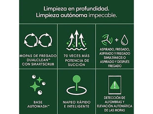 Robot friegasuelos - iRobot Roomba® Plus 405 Combo, 295 ml Depósito Polvo, 3l Depósito Agua Base, 3h Autonomía, Blanco