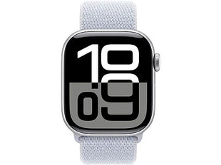 Apple Watch Series 10 (2024), GPS, 42 mm, Gesto de doble toque, Caja de aluminio plata, Correa Loop deportiva Azul nube