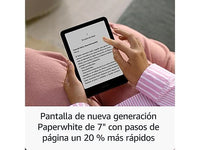 eBook - Amazon Kindle Paperwhite, 7, 16 GB, 300 ppi, Con publicidad, Sin reflejos, Autonomía de semanas, Negro