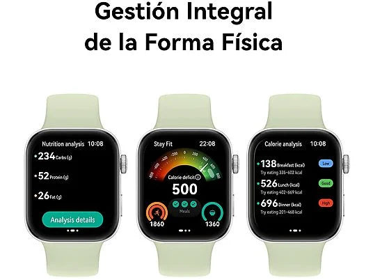 Smartwatch - Huawei Watch Fit 3, 1.82 AMOLED, Llamadas Bluetooth, 10 días batería, Compatible iOS - Android, Correa Fluoroelastómero, Blanco