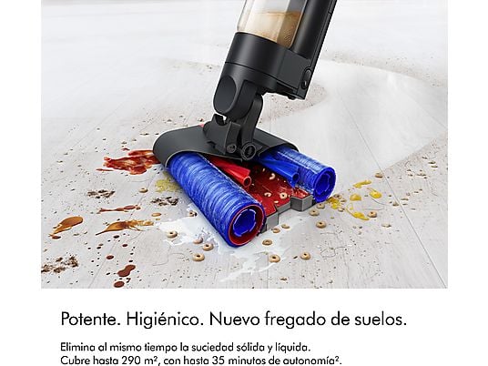 Fregona eléctrica - Dyson WashG1™, Limpieza de húmedo y seco, Sin cables, Autonomía 35 min, Autolimpiante