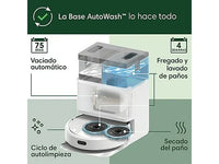 Robot friegasuelos - iRobot Roomba® Plus 405 Combo, 295 ml Depósito Polvo, 3l Depósito Agua Base, 3h Autonomía, Blanco
