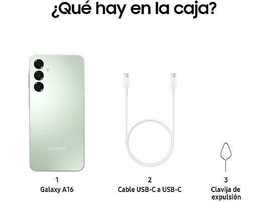 Móvil - Samsung Galaxy A16 LTE, Light Green, 128 GB, 4 GB RAM, 6.7 FHD+ Super AMOLED, Mediatek G99 Octa-core, 5000 mAh, Android