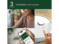 Robot friegasuelos - iRobot Roomba® Plus 405 Combo, 295 ml Depósito Polvo, 3l Depósito Agua Base, 3h Autonomía, Blanco