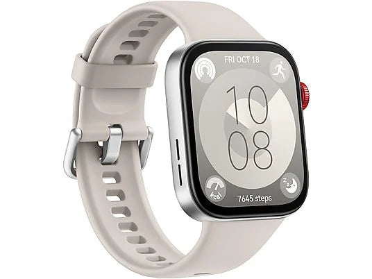Smartwatch - Huawei Watch Fit 3, 1.82 AMOLED, Llamadas Bluetooth, 10 días batería, Compatible iOS - Android, Correa Fluoroelastómero, Blanco