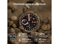 Smartwatch - Amazfit T-Rex 3, 1.5 AMOLED, Táctil, 27 días Autonomía, Silicona, Compatible iOSAndroid, Onyx