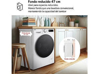 Lavadora secadora - LG F2DR5S09A1W, 9 kg+5 kg, 1200 rpm, 12 programas, Blanco