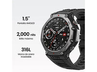 Smartwatch - Amazfit T-Rex 3, 1.5 AMOLED, Táctil, 27 días Autonomía, Silicona, Compatible iOSAndroid, Onyx