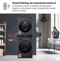 LG WT1210BBF.APBQKIS Lavasecadora Independiente de Carga Frontal 12Kg/22Kg A Negra