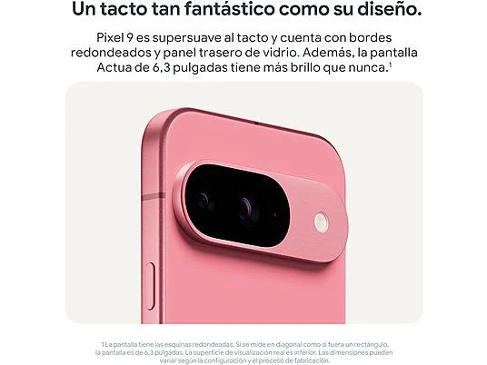 Móvil - Google Pixel 9, Obsidiana, 128 GB, 12 GB RAM, 6.3 Actua OLED, Google Tensor G4, 4700 mAh, Android 14