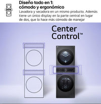 LG WT1210BBF.APBQKIS Lavasecadora Independiente de Carga Frontal 12Kg/22Kg A Negra