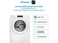 Lavadora secadora - Candy Smart Pro Inverter COW 4854TWM6/1-S, 8 kg/5 kg, 1400 rpm, 16 programas, Wi-Fi, A-10% en Lavado, Blanco