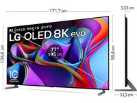 TV OLED 77 - LG OLED77Z39LA, OLED 8K, Inteligente α9 8K Gen6, Smart TV, DVB-T2 (H.265), Negro
