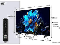 TV QLED 85" - TCL 85P7K, UHD 4K, AiPQ Processor, Smart TV, DVB-T2 (H.265), Negro