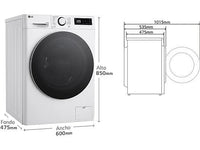 Lavadora secadora - LG F2DR5S09A1W, 9 kg+5 kg, 1200 rpm, 12 programas, Blanco