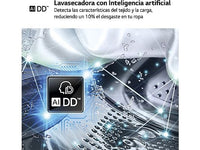 Lavadora secadora - LG F2DR5S09A1W, 9 kg+5 kg, 1200 rpm, 12 programas, Blanco