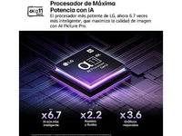 TV OLED 65 - LG OLED65G54LW, OLED 4K, Procesador Inteligente α11 AI Processor 4K Gen2, Smart TV, Rocky Black